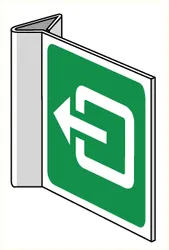 PICTOGRAM UITGANG DWARS links pst150 x 150 mm somati